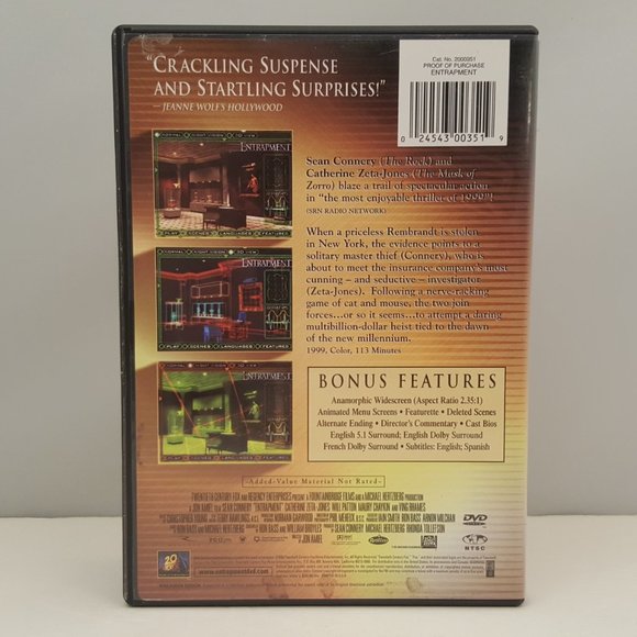 ENTRAPMENT Special Edition DVD  Widescreen 1999 - Picture 2 of 9